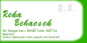 reka behacsek business card